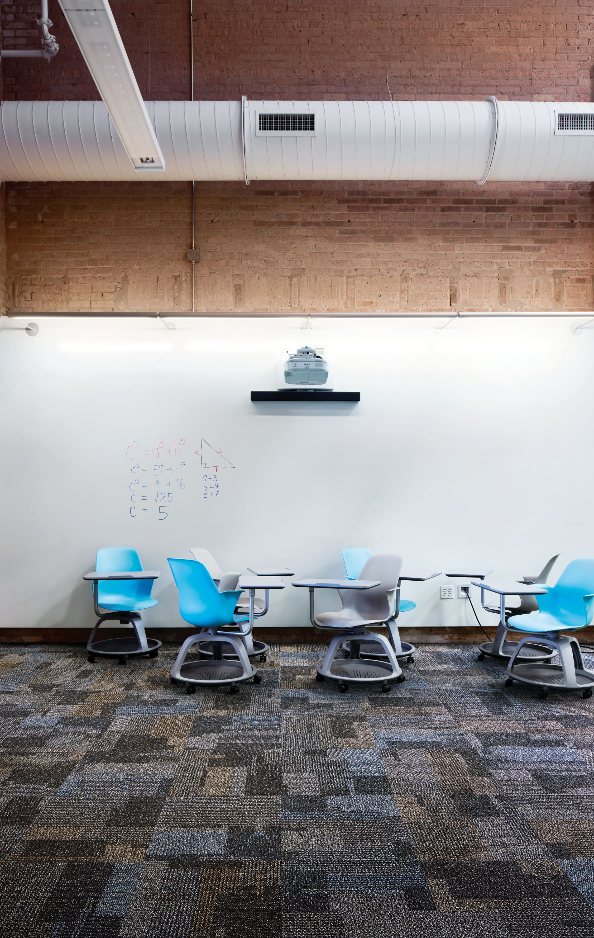 Interface Cubic carpet tile in classroom with desks image number 2