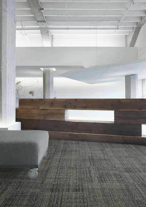 Interface DL926N carpet tile in open area with wood accent wall image number 2