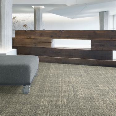 Interface DL926 carpet tile in open area with wood accent wall image number 1