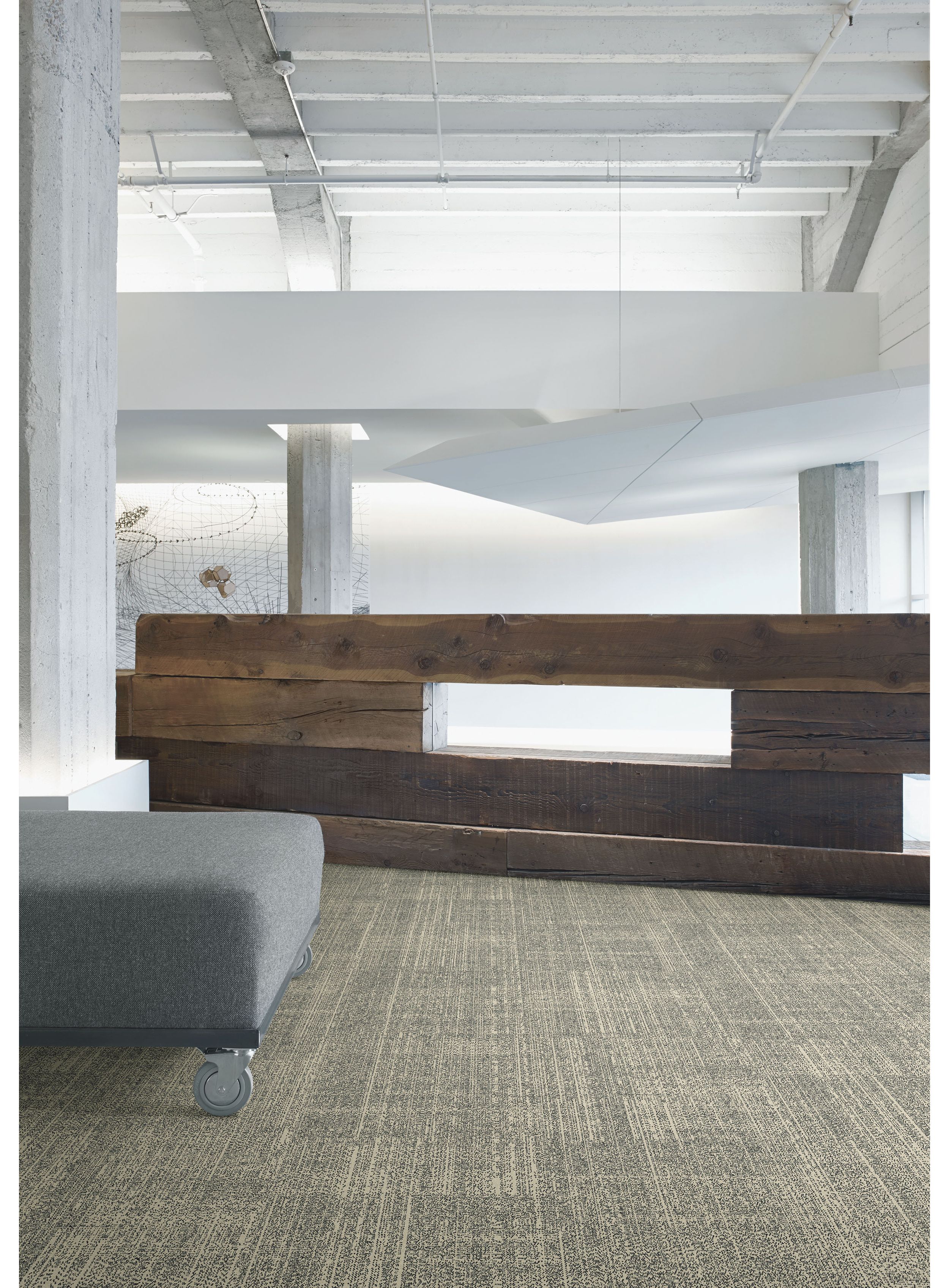 Interface DL926 carpet tile in open area with wood accent wall image number 1