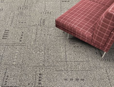 Detail image of DL927 carpet tile with plaid chair imagen número 2