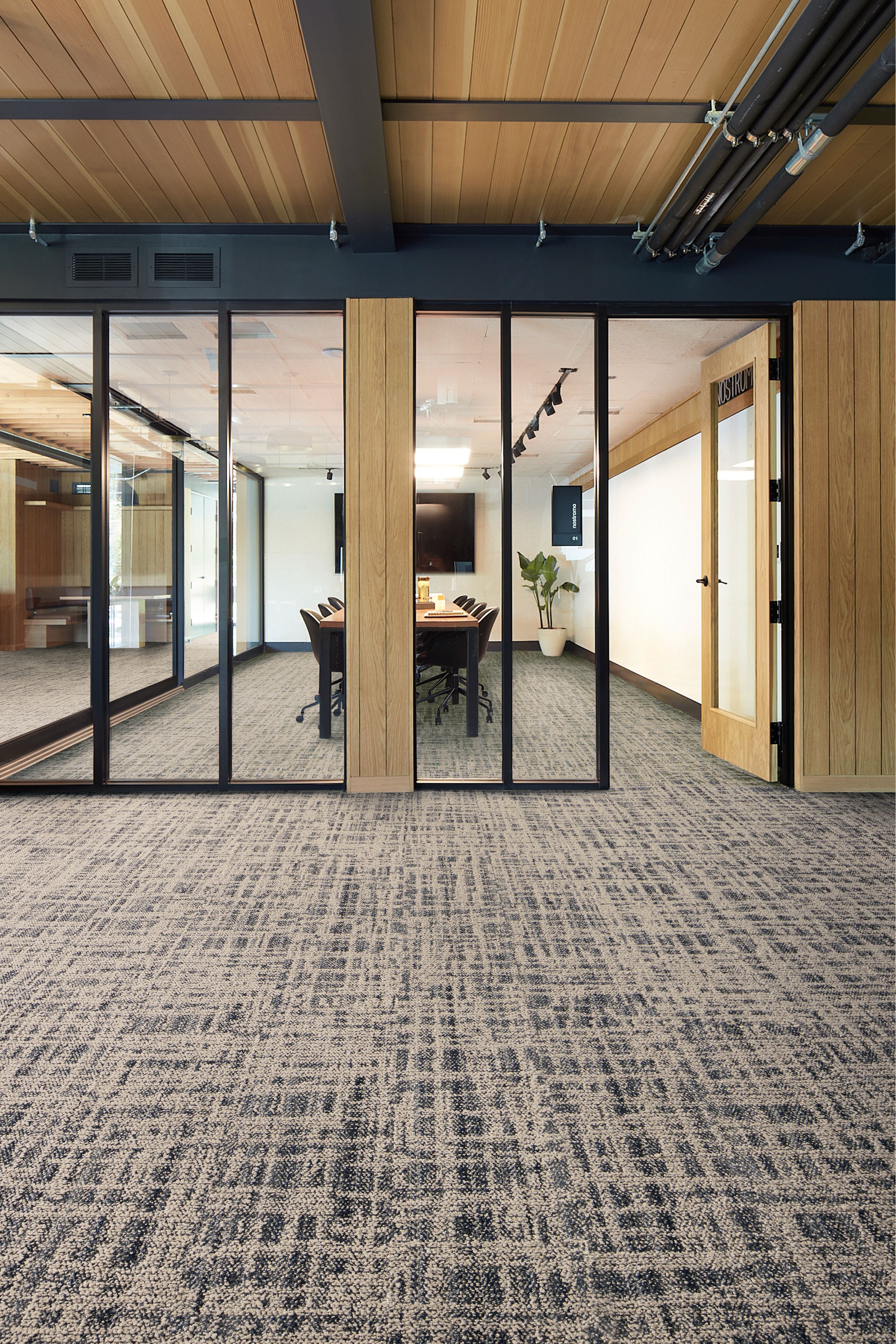 Interface Deckled plank carpet tile in workplace meeting room and public space image number 1