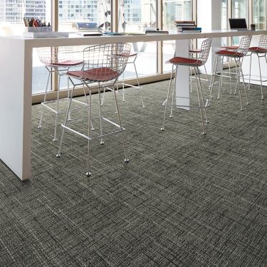 Interface Diminuendo plank carpet tile in seating area with glass windows image number 1