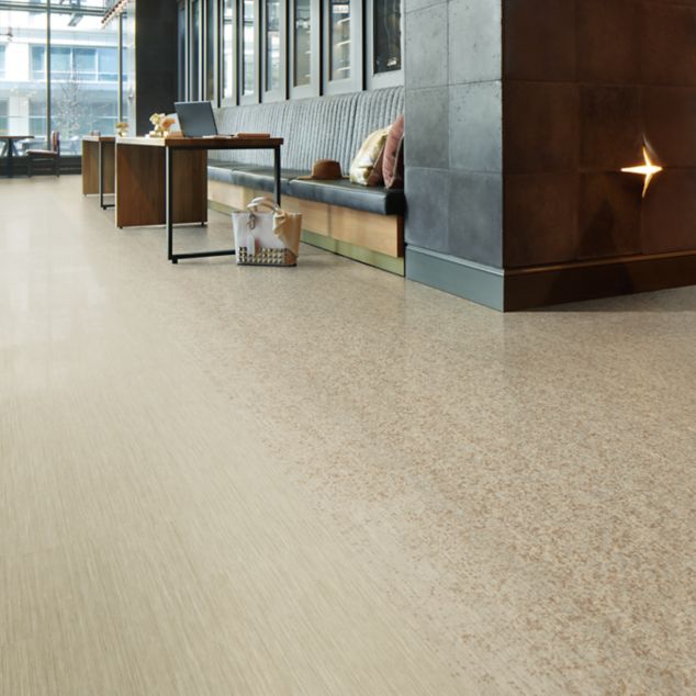 Interface Dither Silk LVT with Silk  Age LVT and Shantung LVT in an open seating area