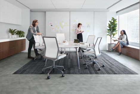 Interface Drawn Lines LVT and Stitch Count plank carpet tile in conference room  image number 10