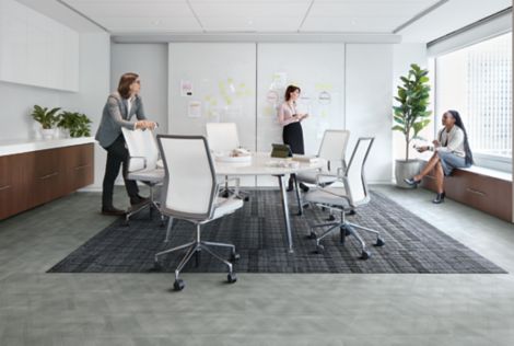 Interface Drawn Lines LVT and Stitch Count plank carpet tile in conference room  número de imagen 11