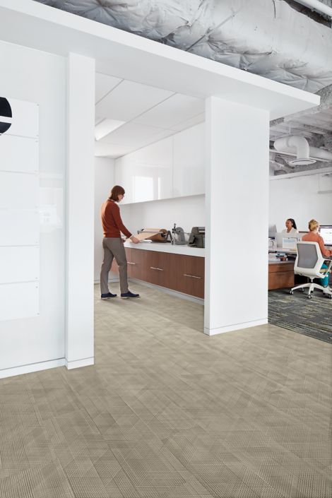 Interface Drawn Lines LVT and plank Hard Drive carpet tile in office common area  image number 13