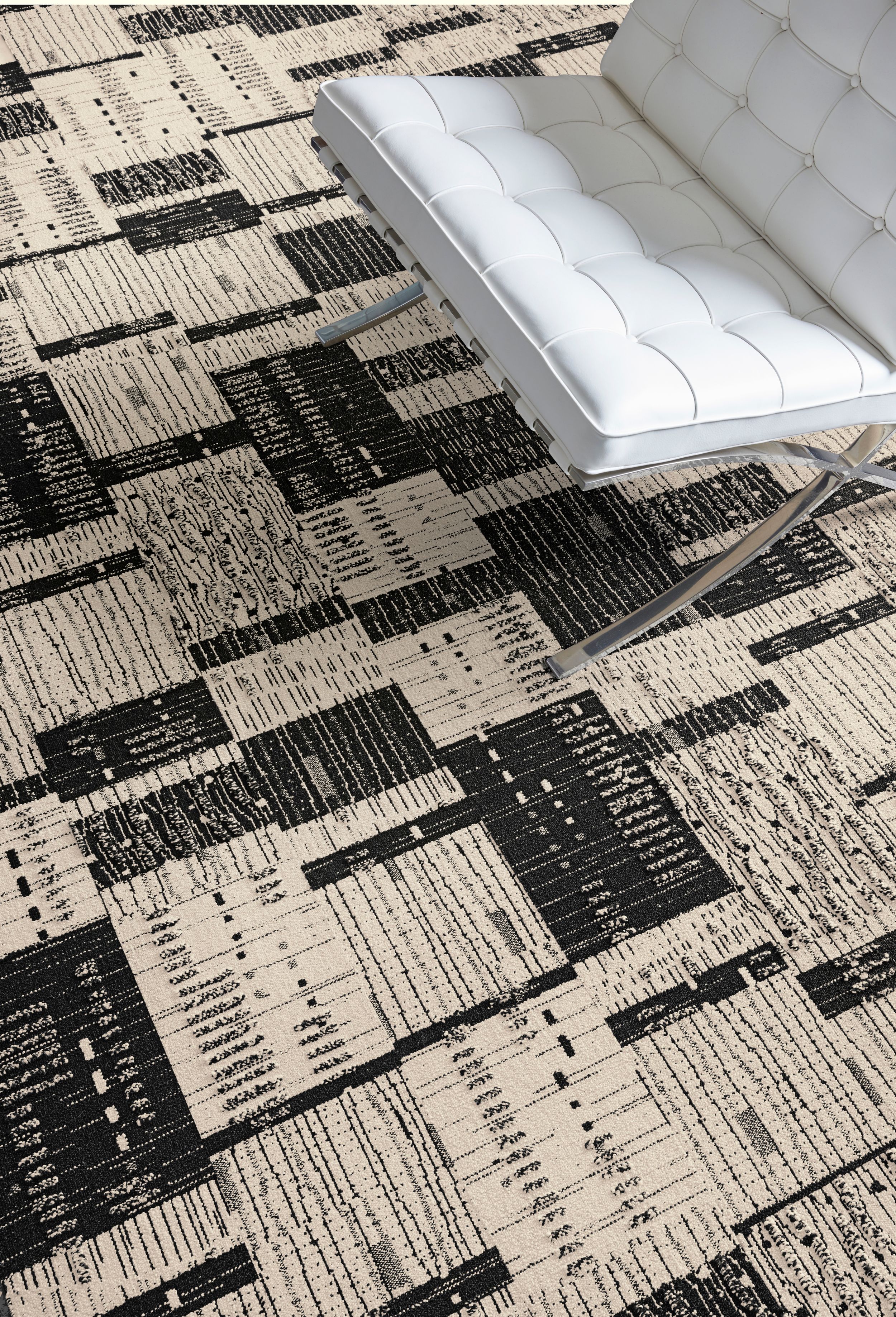 Interface Sew it Goes plank carpet tile in seating area image number 1