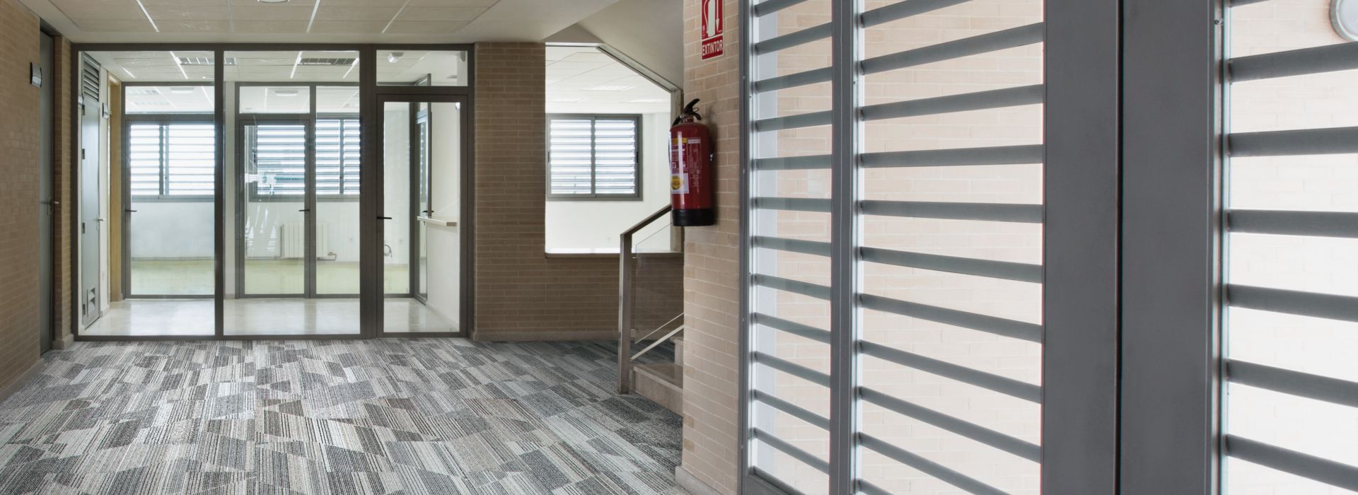 Interface Driftwood plank carpet tile in open area of corridor image number 1