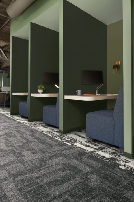 Interface Dynamic Duo carpet tile in private seating areas