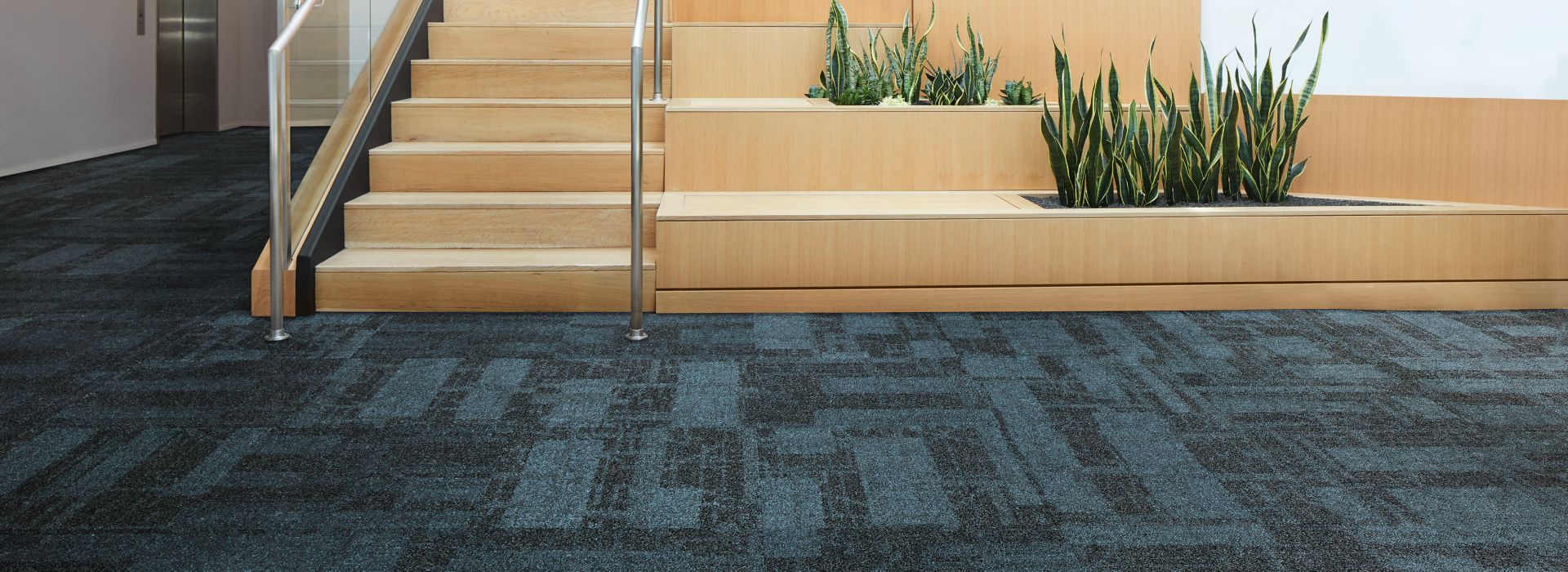 Interface Dynamic Duo carpet tile in entryway with stairs  image number 2