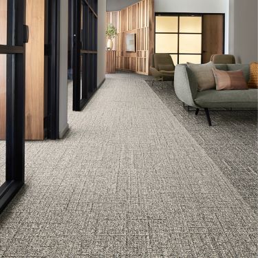 Interface EE711 and EE712 carpet tile in corporate corridor and seating area image number 2