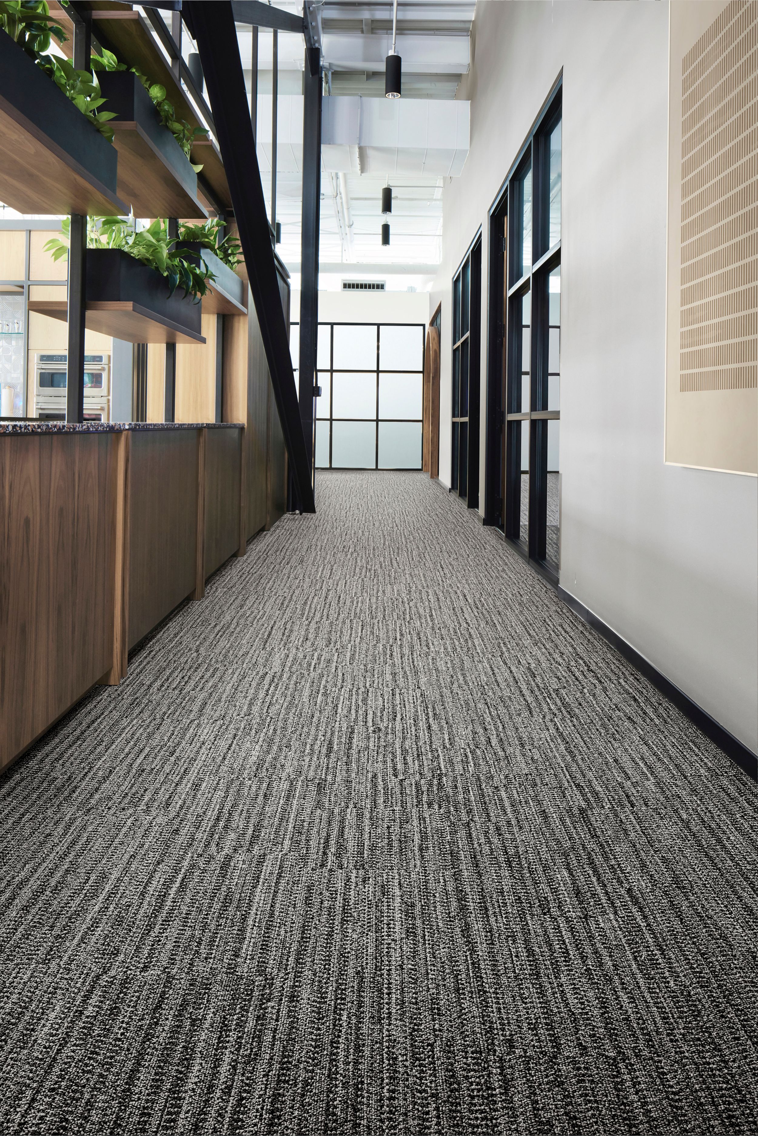 Interface EE714 plank carpet tile in workplace corridor image number 1