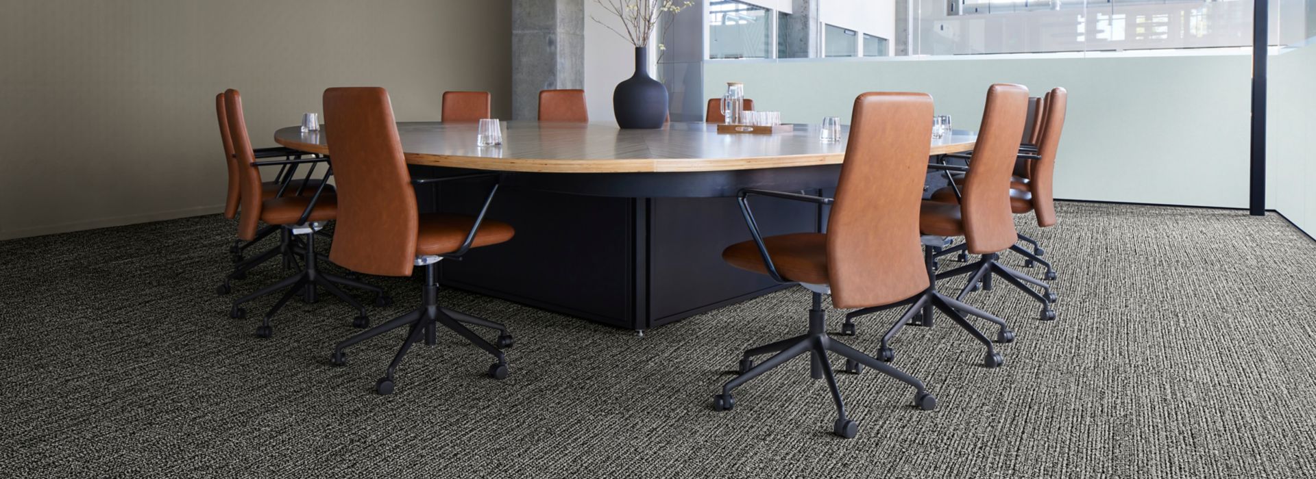 Interface EE715 plank carpet tile in corporate meeting room