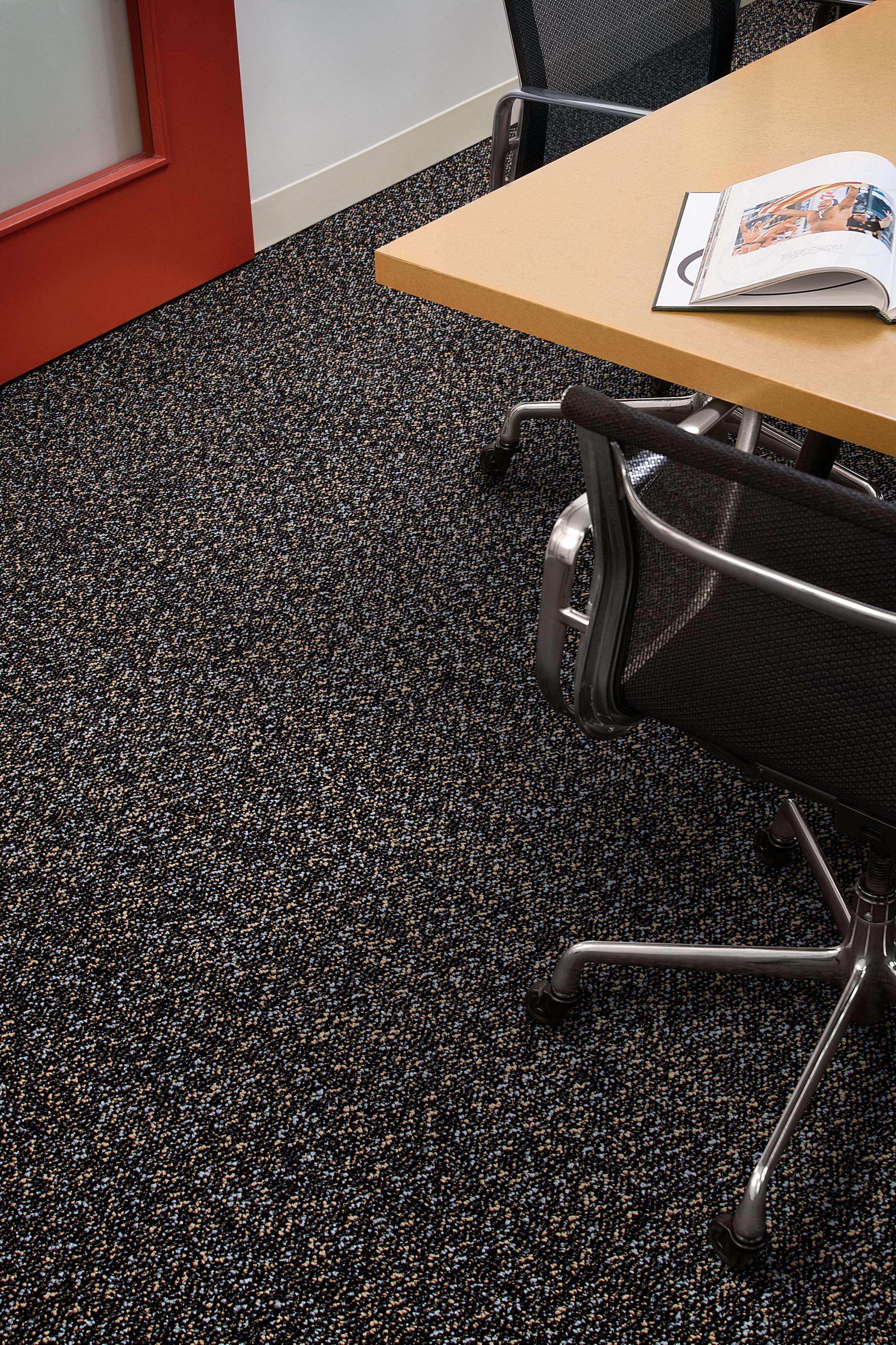 Interface Earth II carpet tile in workspace with office chair and corner of wood table image number 1