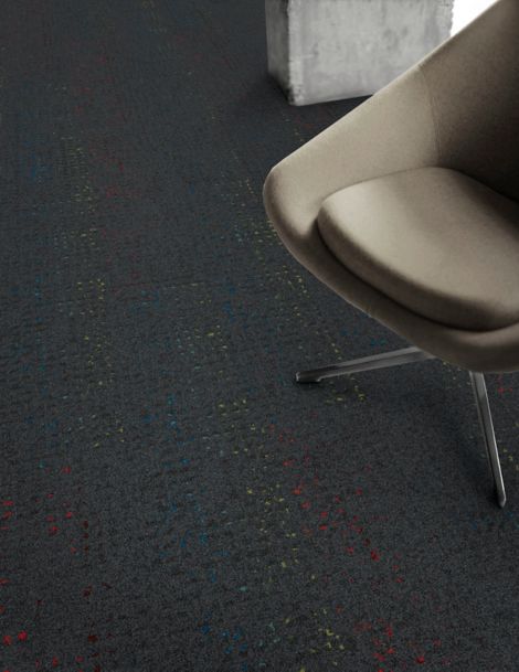 Detail of Interface Speckled plank carpet tile with chair image number 6