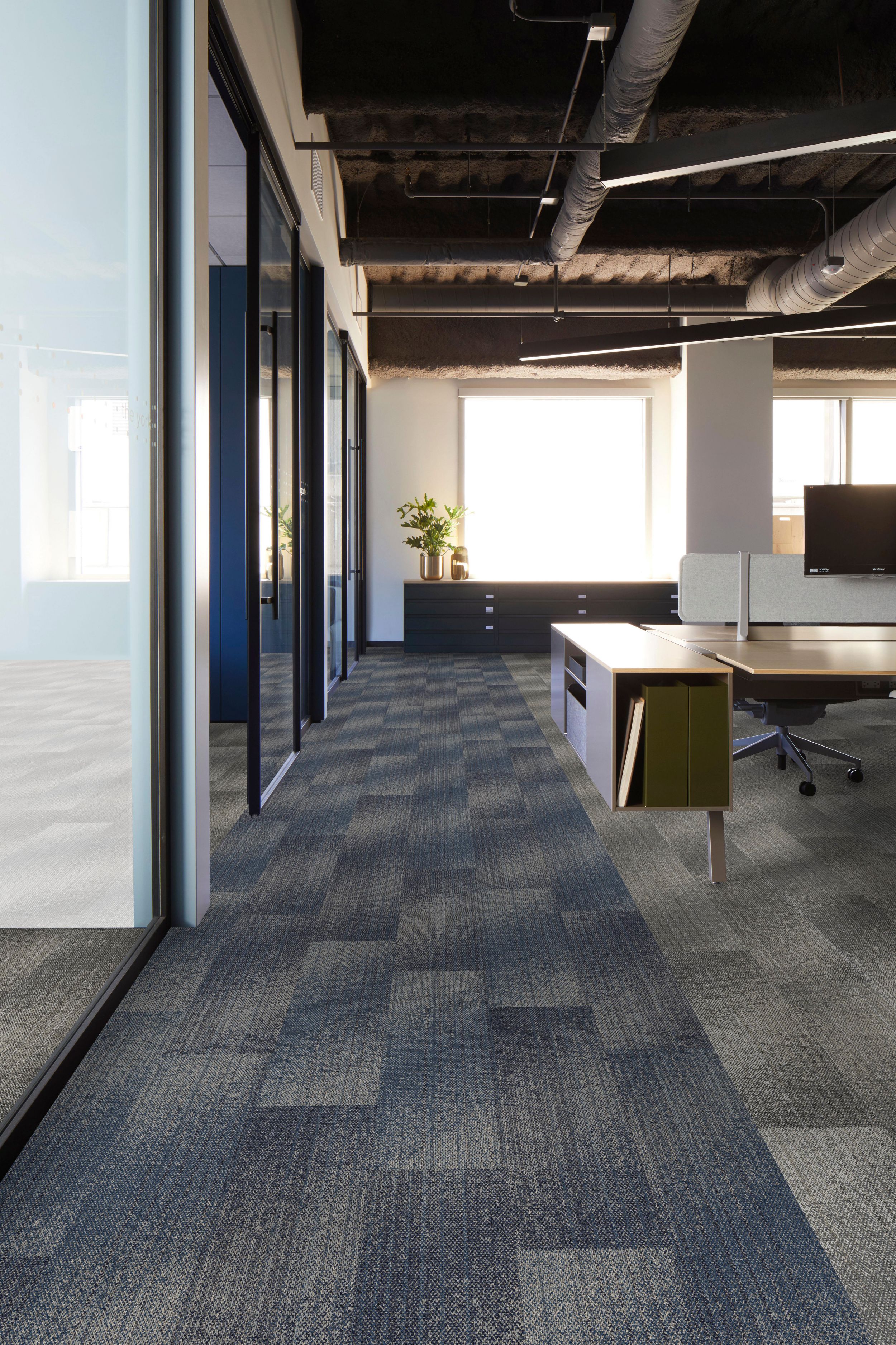 Interface Effervescent plank carpet tile in modern, open office imagen número 1