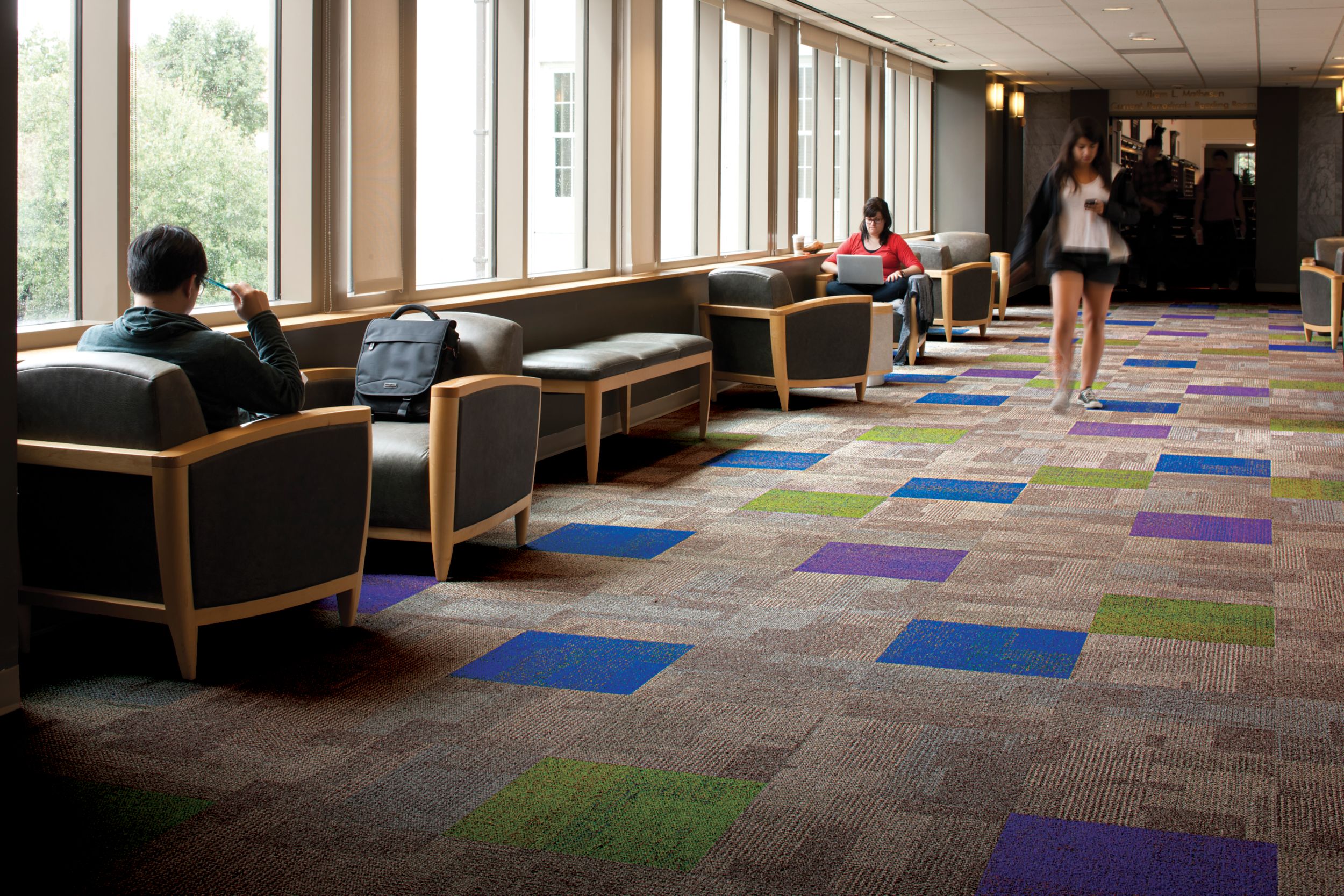 Interface Cubic and Cubic Colours carpet tile in open area with people working image number 6