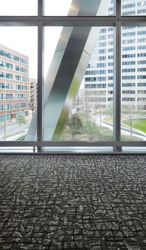 Interface E610 carpet tile in corporate bulding with glass walls número de imagen 4