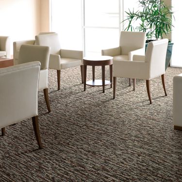 Interface Farmland Loop carpet tile in seating area