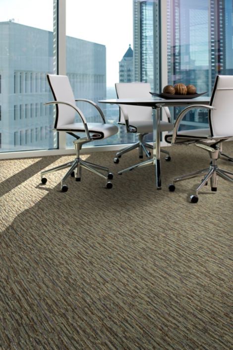 Interface Farmland carpet tile in private office with table and three chairs