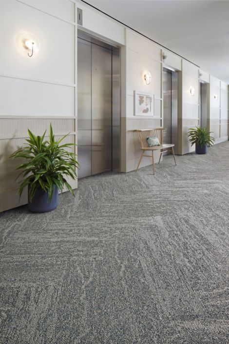 Interface Free Reign plank carpet tile in elevator bank imagen número 3