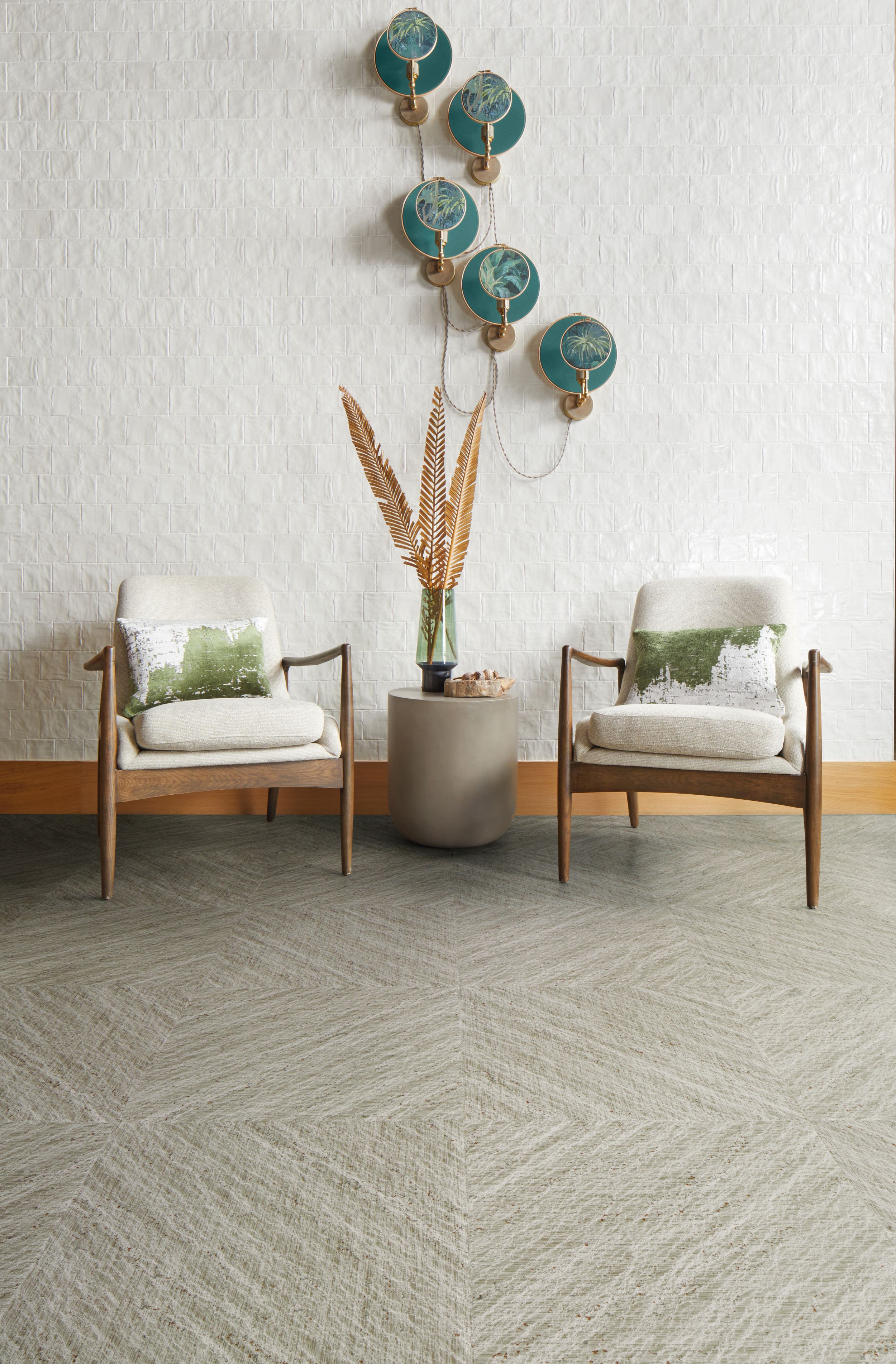 Interface Ridge LVT in Agate shown in a casual seating area image number 2