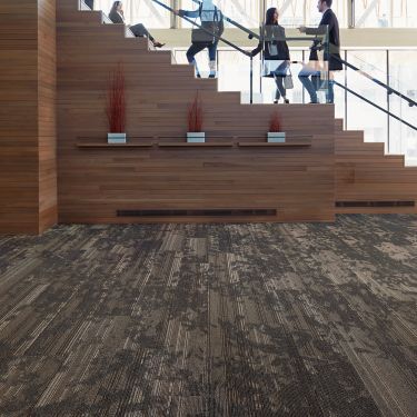 Interface Glazing plank carpet tile with wooden staircase in background image number 1
