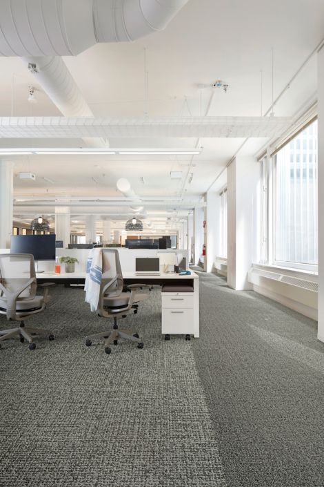 Interface Gridlock carpet tile in open office