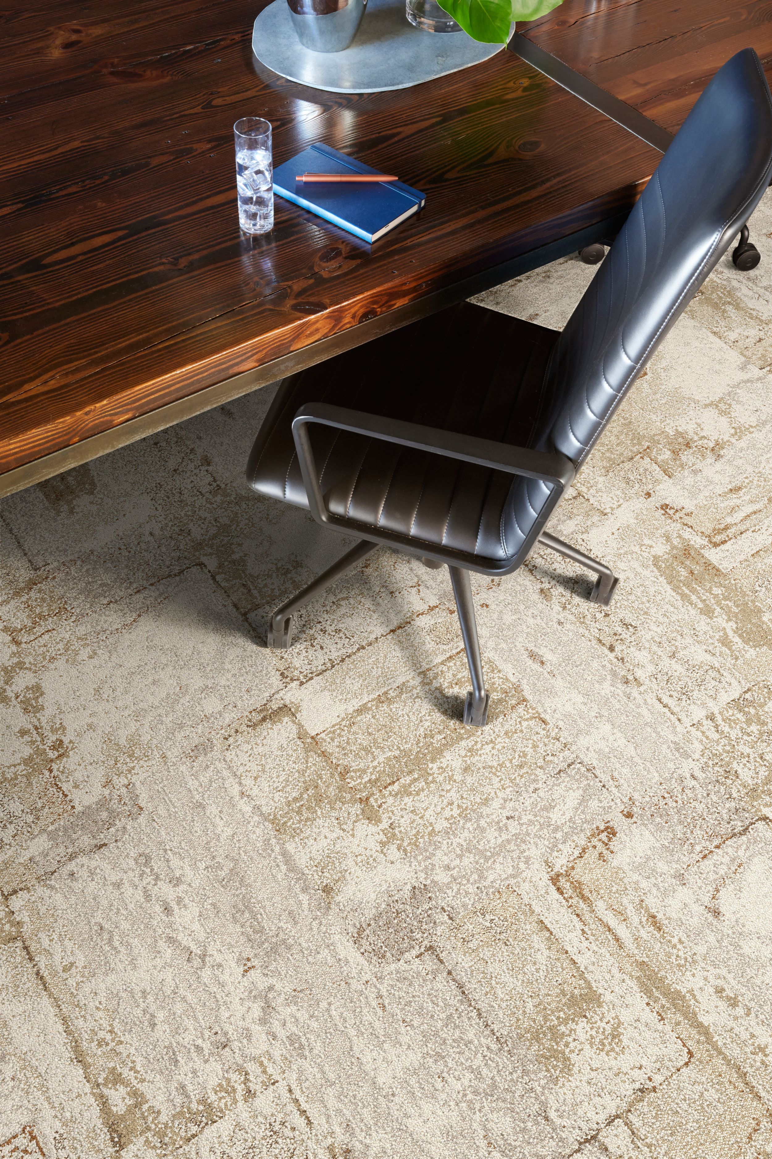 Close-up of Interface Early Light carpet tile in office image number 1