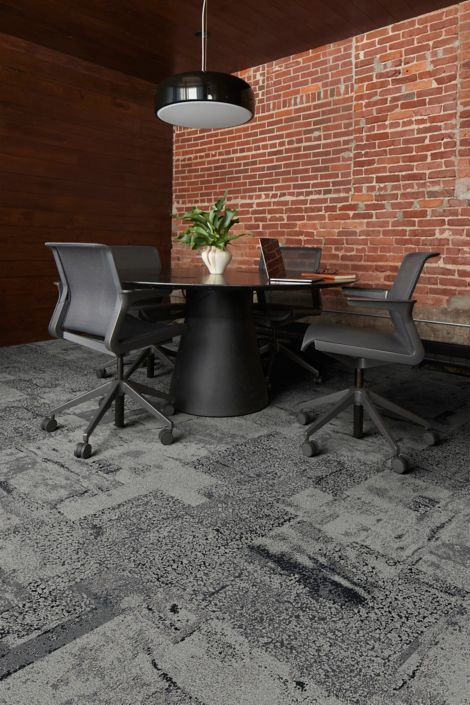 Interface HR Blends carpet tile in collaborative space with exposed brick wall image number 4