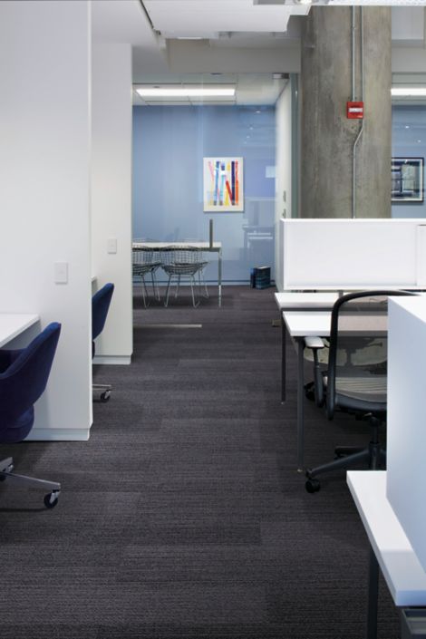 Interface Harmonize plank carpet tiles in cubicle area with focus room in background and cement column image number 9