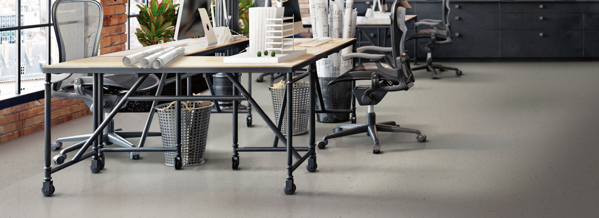 norament 926 kivo rubber flooring in open workspace