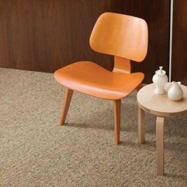 HeatherMix carpet tile in room with orange chair image number 1