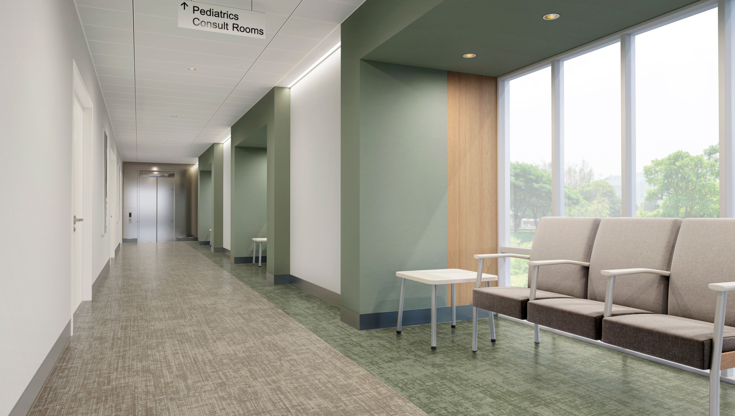 Interface Heirloom LVT in healthcare corridor and seating area numéro d’image 4