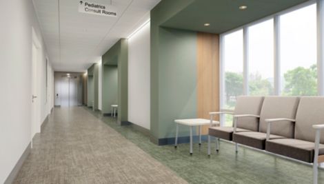 Interface Heirloom LVT in healthcare corridor and seating area numéro d’image 4