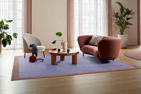 Carpet: Heuga 580 II, Lavender, Monolithic,  Touch & Tones 102, 103, Blush, Monolithic, LVT: Level Set Woodgrains, Cedar, Ashlar