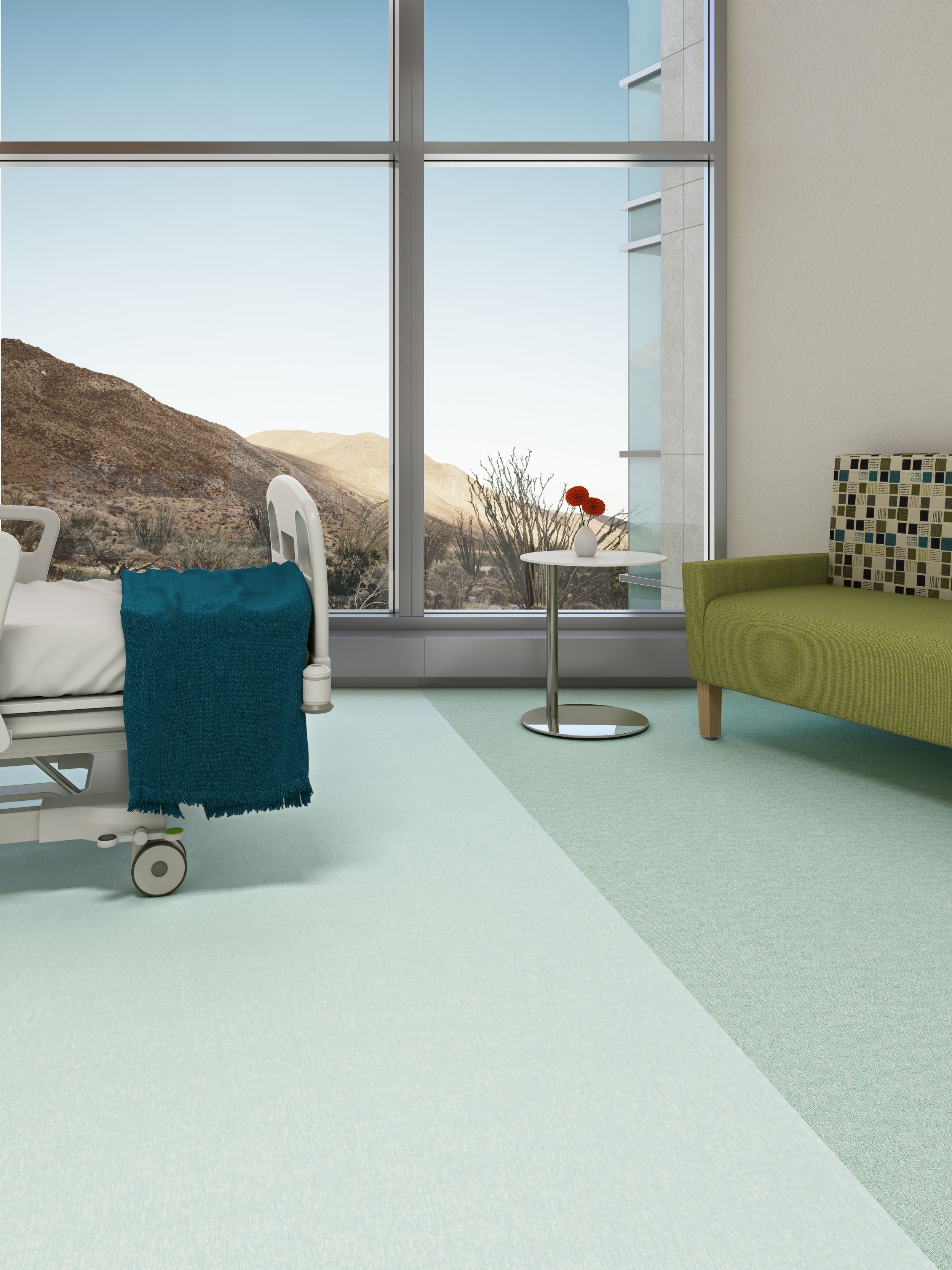 Interface Spike-tacular and Bloom With a View vinyl sheet in hospital patient room image number 6