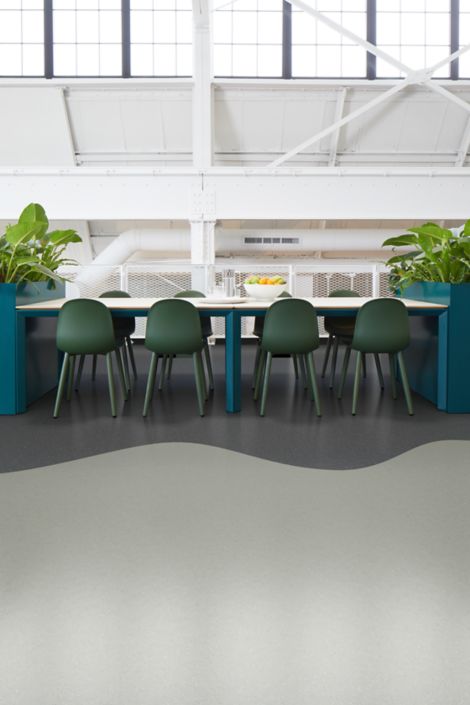 noraplan convia rubber flooring in workspace break area image number 5
