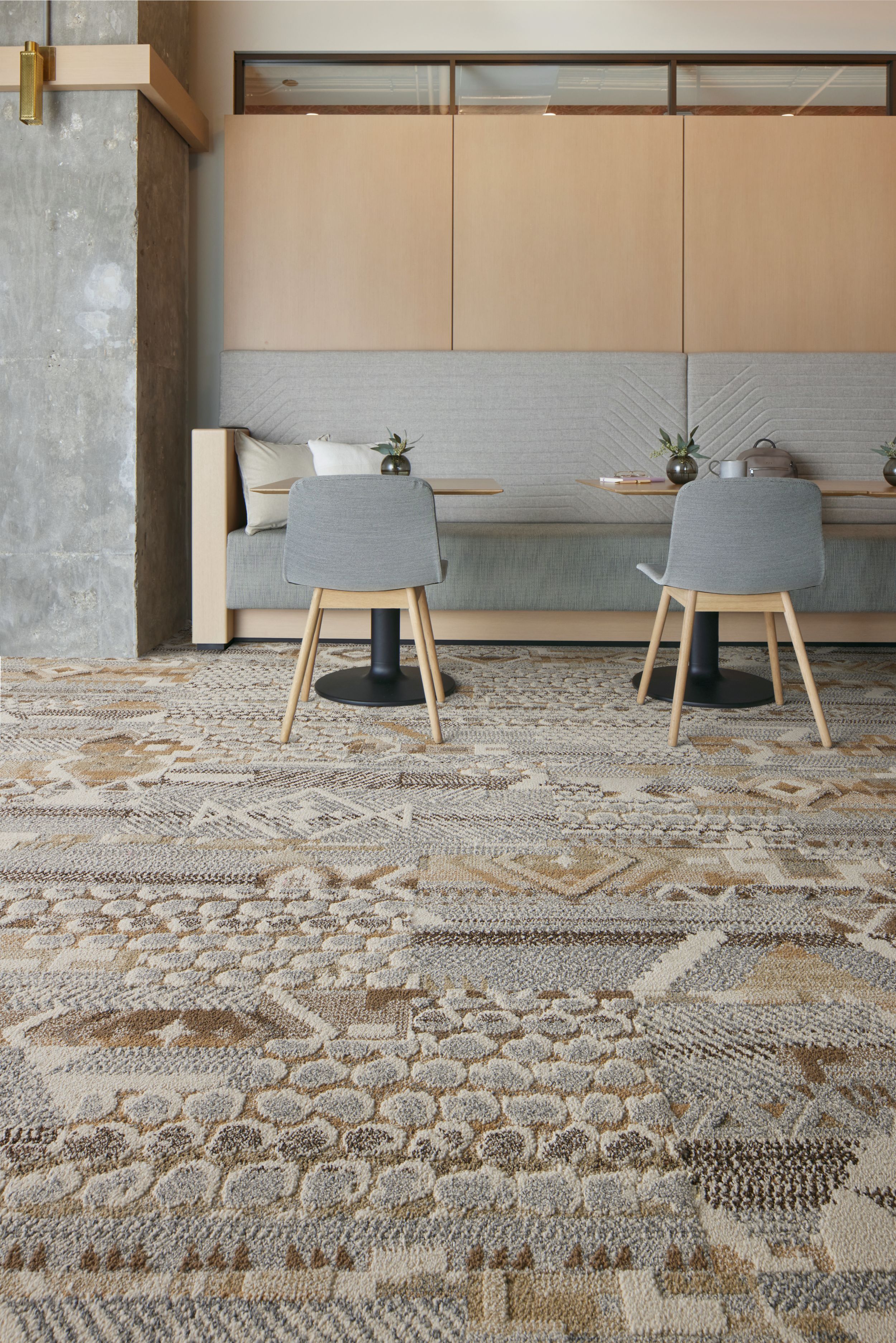 Interface Desert Ranch carpet tile in casual dining area image number 1