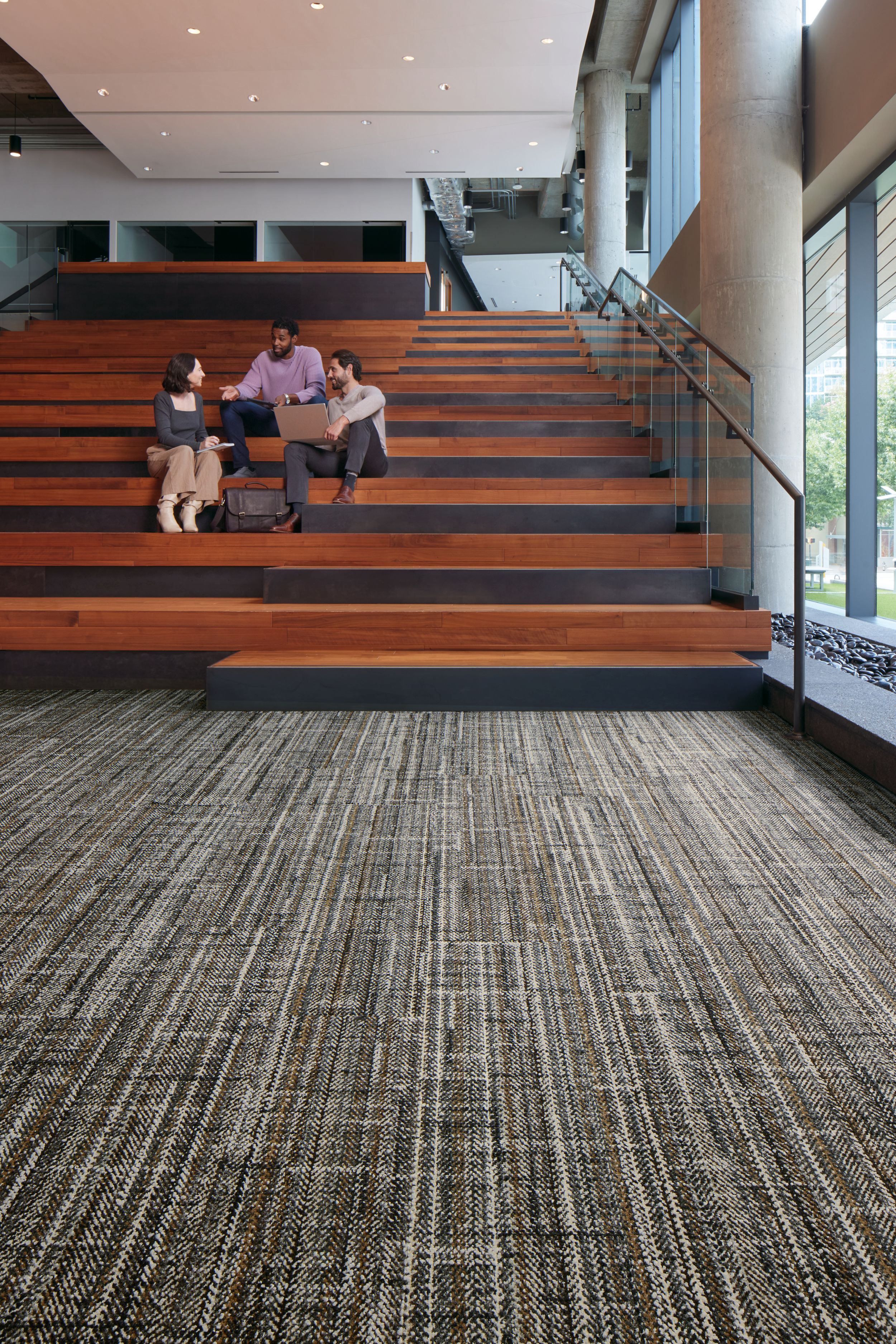 Interface French Seams Plank Carpet Tile In Open Lobby with Staircase numéro d’image 2