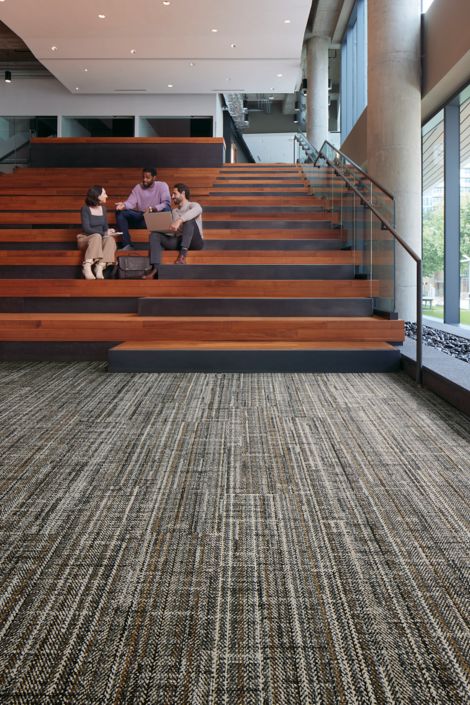 Interface French Seams Plank Carpet Tile In Open Lobby with Staircase imagen número 2