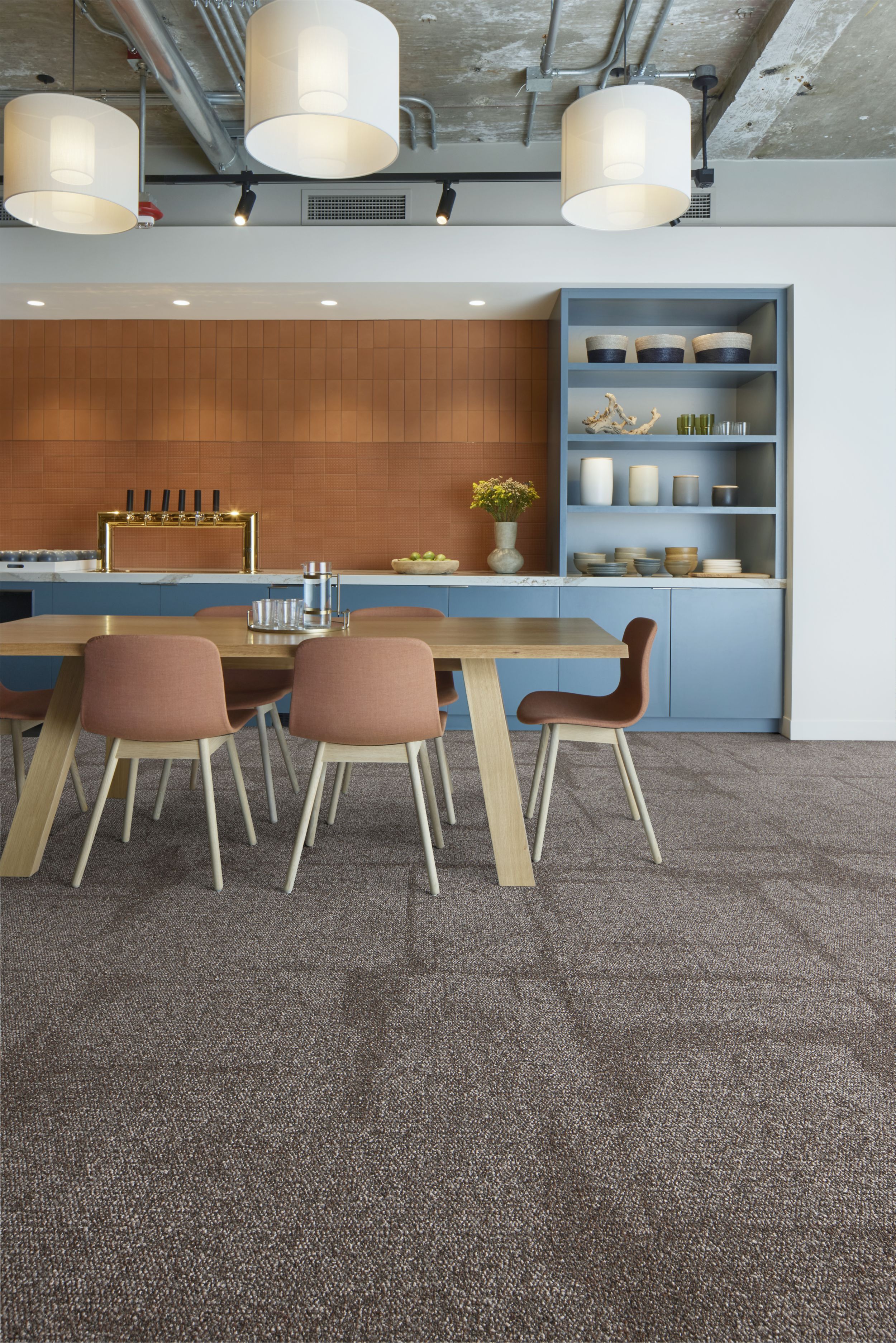 Interface Jumbo Rock carpet tile in casual dining area image number 1