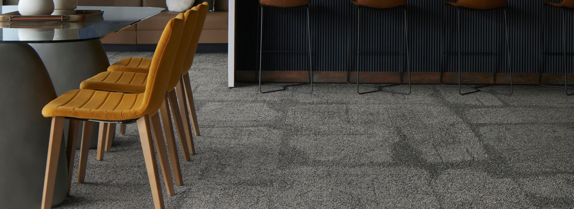 Interface Jumbo Rock carpet tile in café 