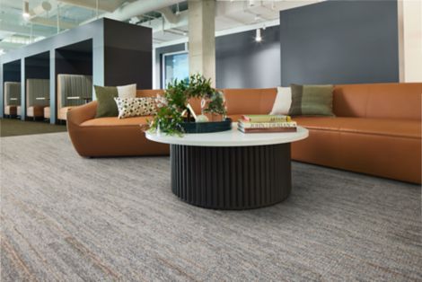 Open Air 402 Stria and Open Ended carpet tile in office lobby setting image number 2