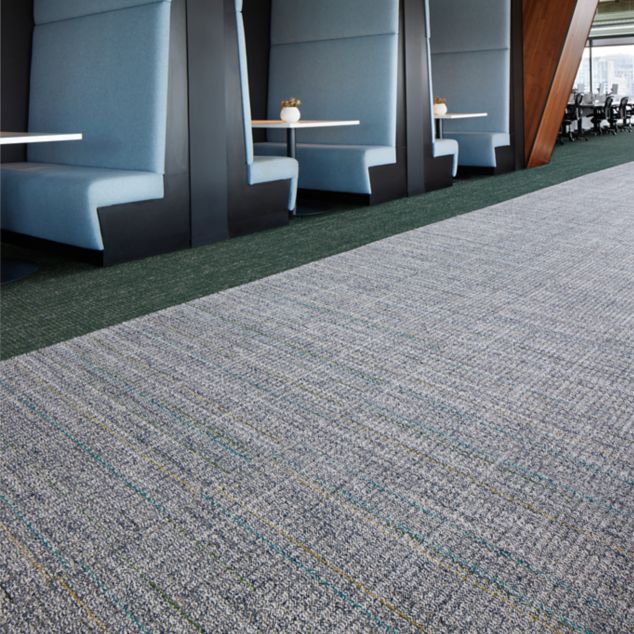 Interface Open Air 401 Stria carpet tile in open space office area