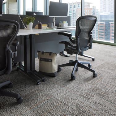 Open Air 403 Stria carpet tile in office setting