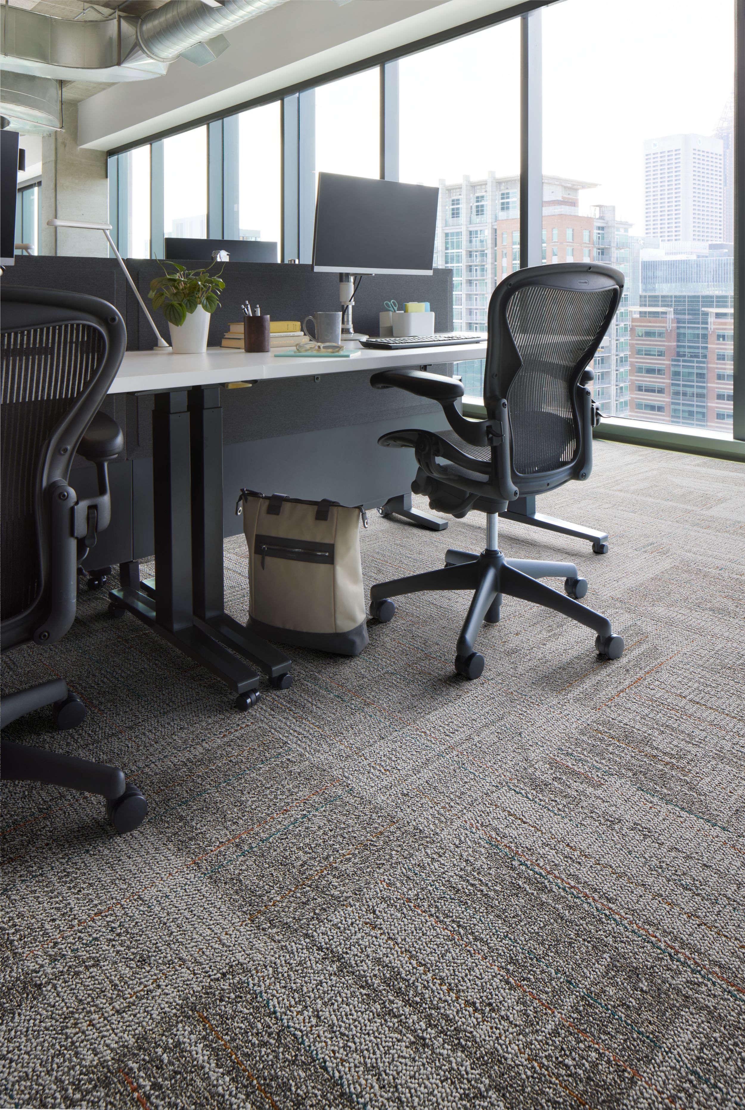 Open Air 403 Stria carpet tile in office setting image number 1