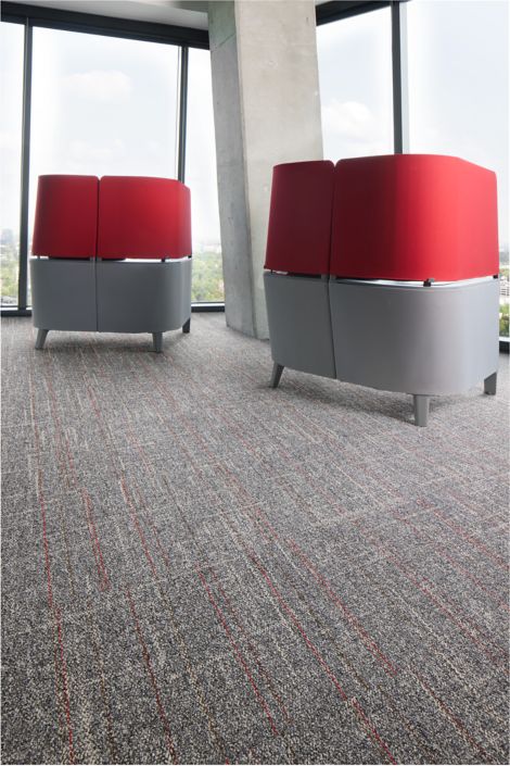 Interface Open Air Stria 418 carpet tile in office setting with desks