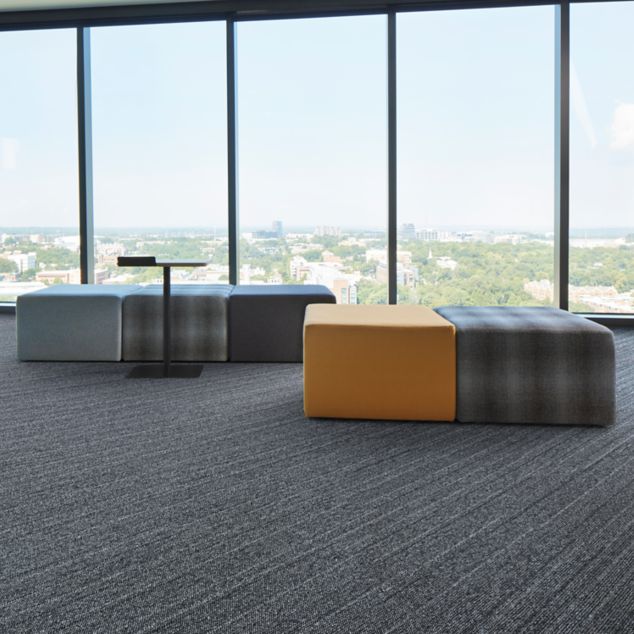 Interface WW860 carpet tile in modern open air lobby